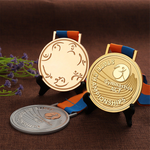 Championnat de gymnastique Médaille avec logo Rose Gold Soccer Awards (8)